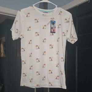 Dreamers White Tee with Rainbow Unicorns